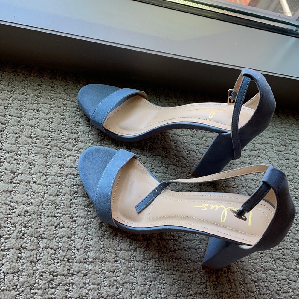 Lulus Taylor block heel baby blue - strappy